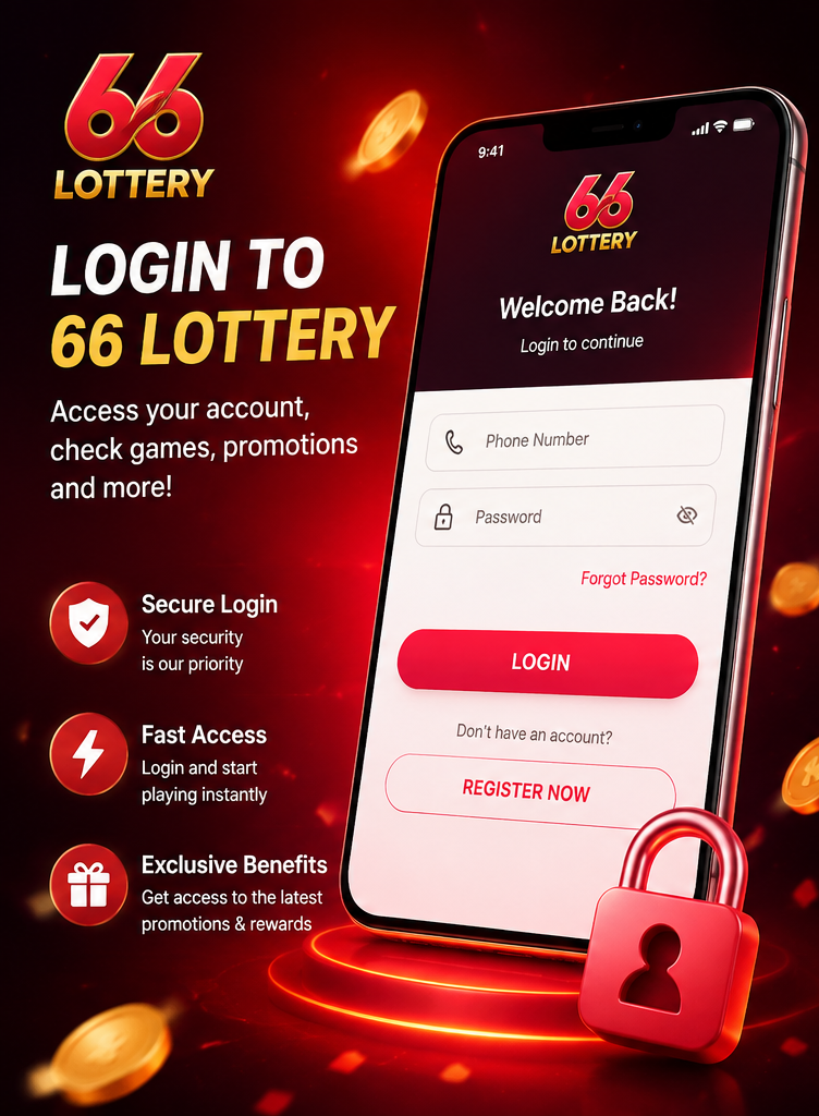 66 Lottery login account screen